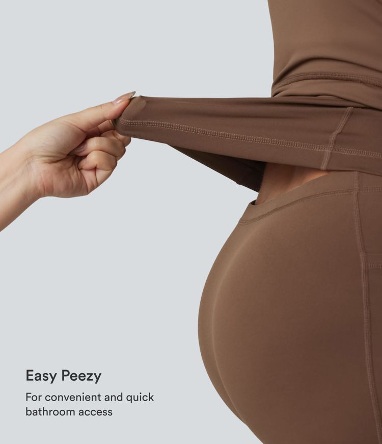 SoftlyZero™ schulterfreies, abnehmbares Träger-BH-Kleid (2-in-1) mit Taschen – ideal für Yoga und Sport.