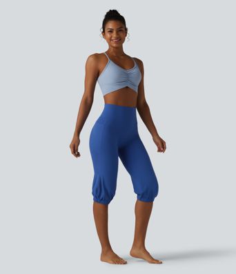 SoftlyZero™ High Waisted Tummy Control Pedal Pushers Dance Balloon Joggers with Pockets