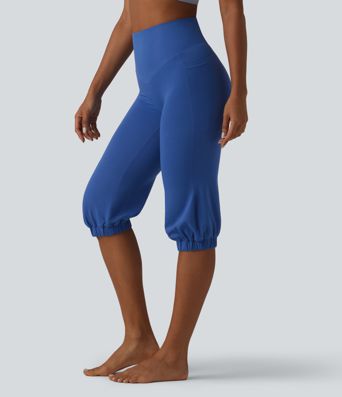 SoftlyZero™ High Waisted Tummy Control Pedal Pushers Dance Balloon Joggers with Pockets