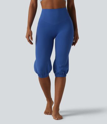 SoftlyZero™ High Waisted Tummy Control Pedal Pushers Dance Balloon Joggers with Pockets