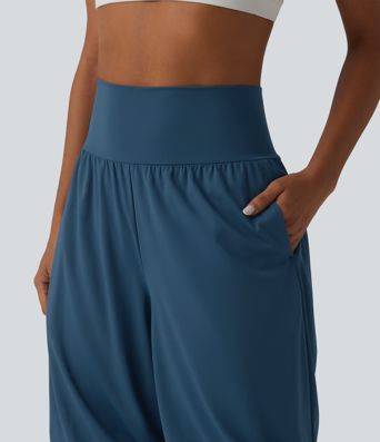 SoftlyZero™ Airy Super High Waisted Cool Touch Yoga Balloon Shorts with Pockets