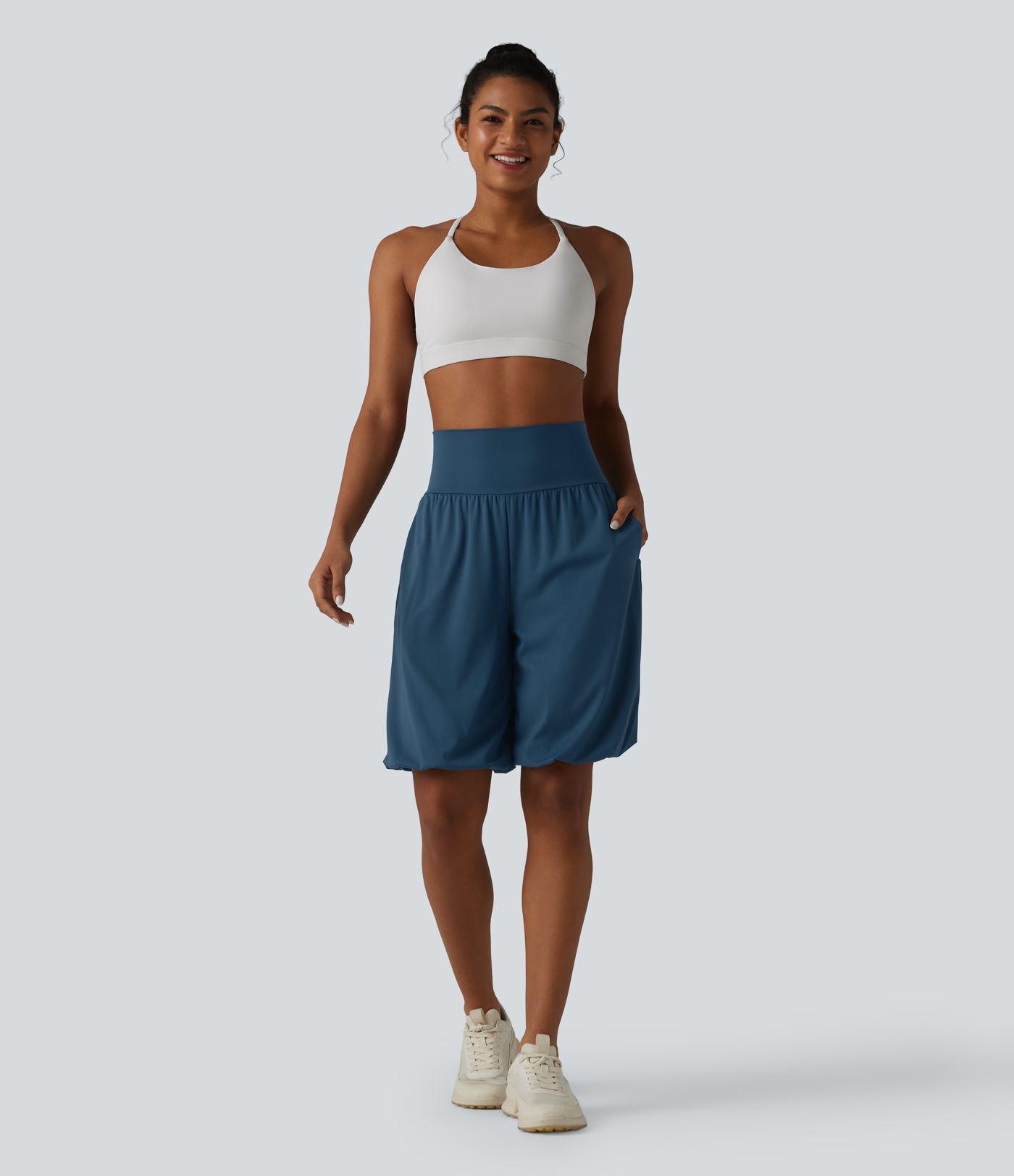 SoftlyZero™ Airy Super High Waisted Cool Touch Yoga Balloon Shorts with Pockets
