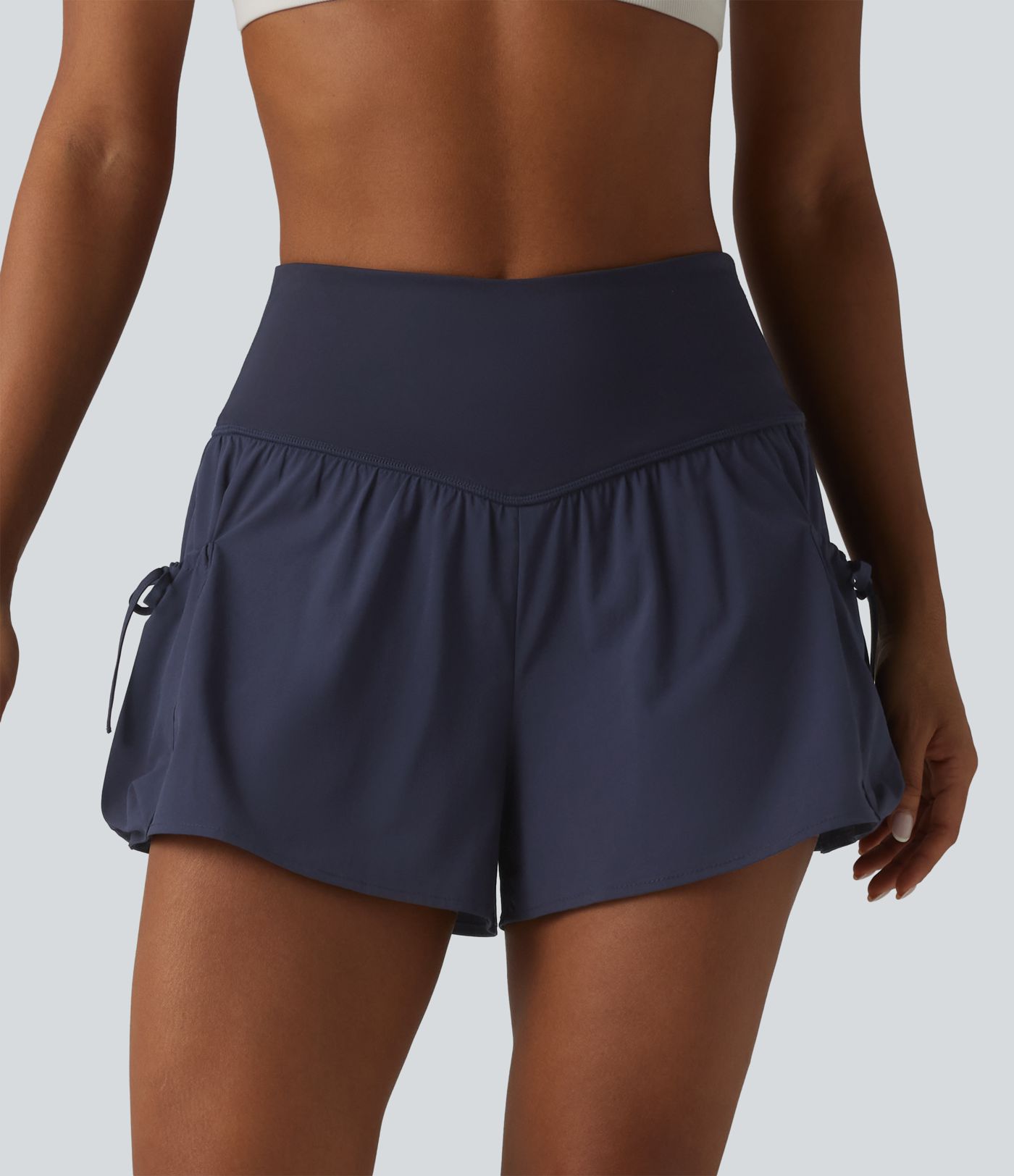 High Waisted 2-in-1 Workout Baggy Shorts with Pockets High Waisted 2-in-1 Workout Baggy Shorts with Pockets