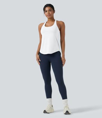 Halara UltraSculpt™ Round Neck Crisscross Back Running Tank Tops DD-F Cups