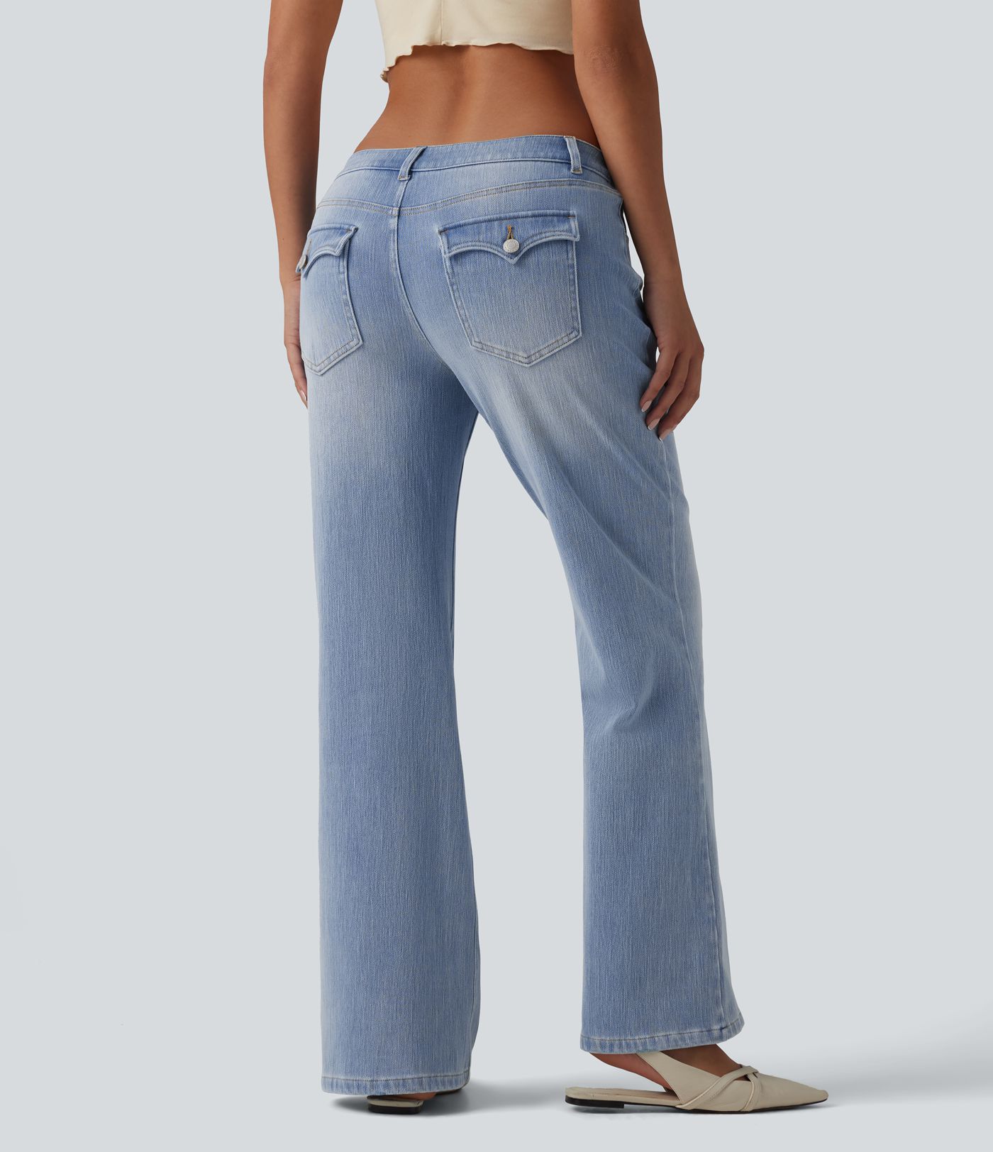 Halara Flex™ Low Rise Straight Leg Casual Jeans with Pockets