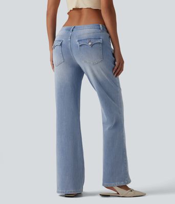 Halara Flex™ Low Rise Straight Leg Casual Jeans with Pockets