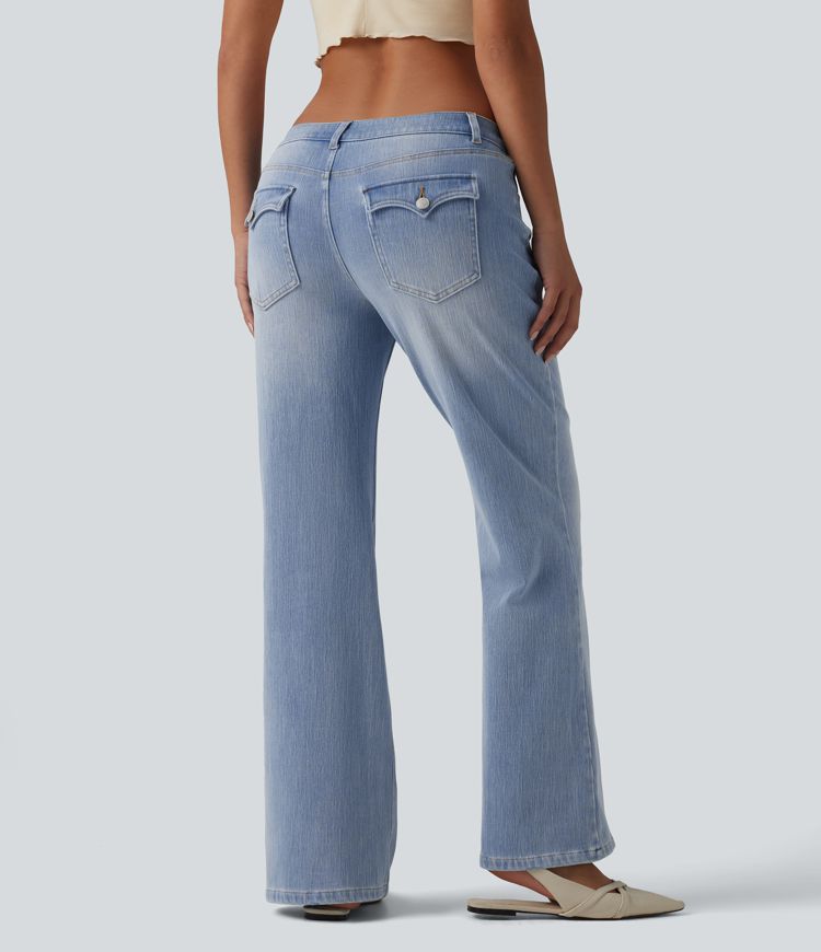 Halara Flex™ Low Rise Straight Leg Casual Jeans with Pockets