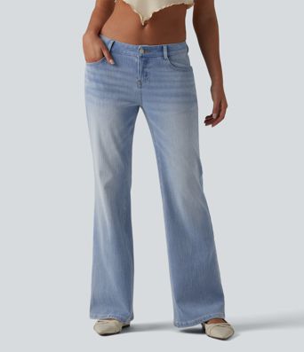 Halara Flex™ Low Rise Straight Leg Casual Jeans with Pockets