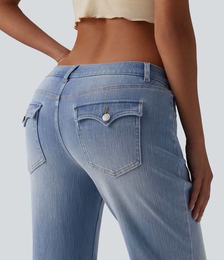 Halara Flex™ Low Rise Straight Leg Casual Jeans with Pockets