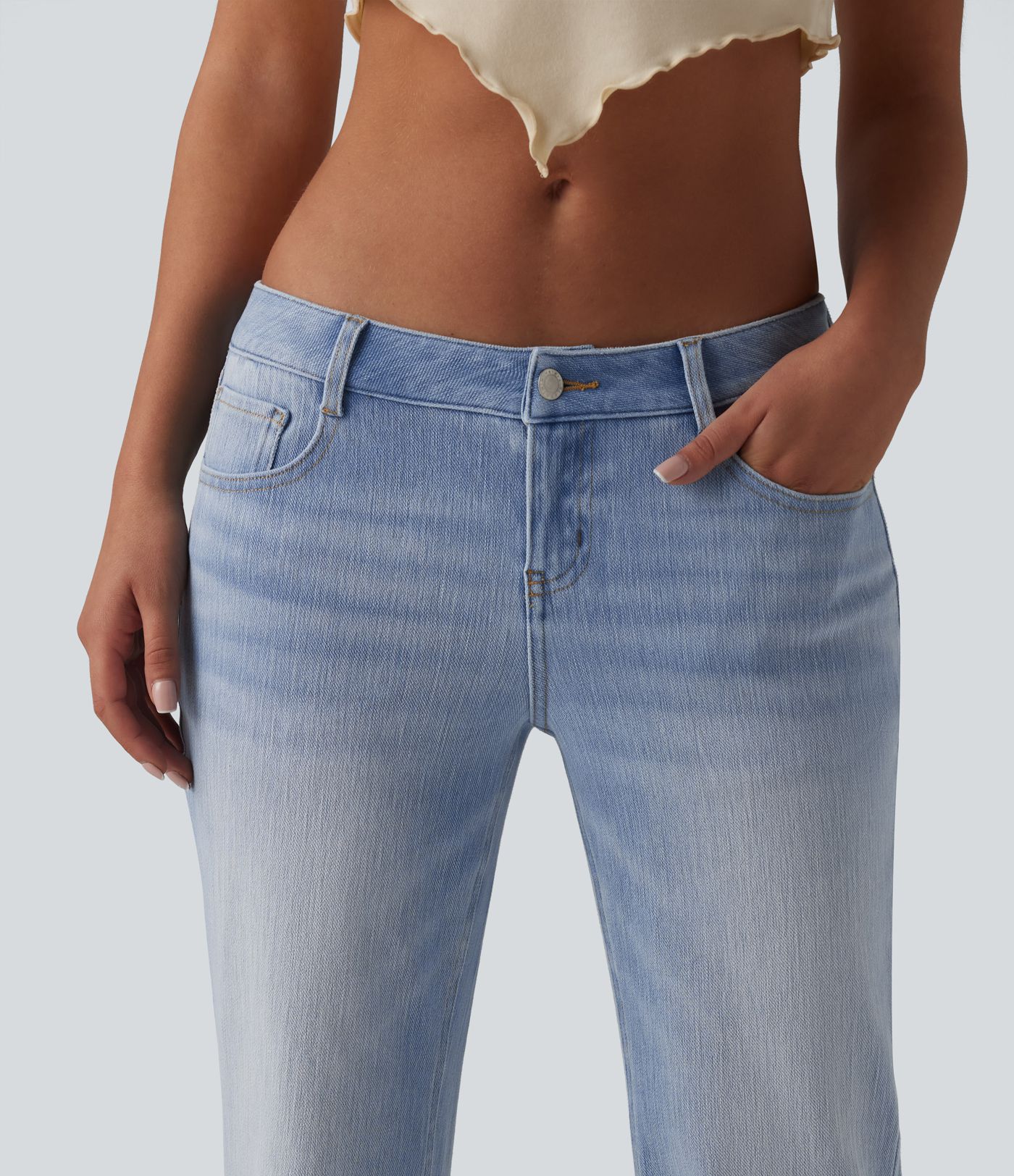 Halara Flex™ Low Rise Straight Leg Casual Jeans with Pockets