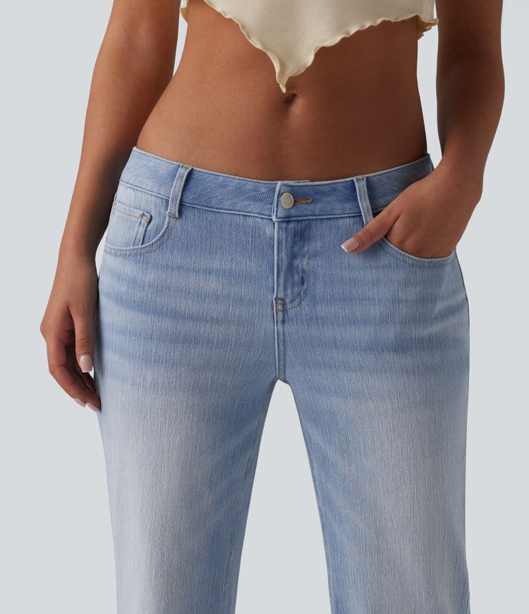 Halara Flex™ Low Rise Straight Leg Casual Jeans with Pockets