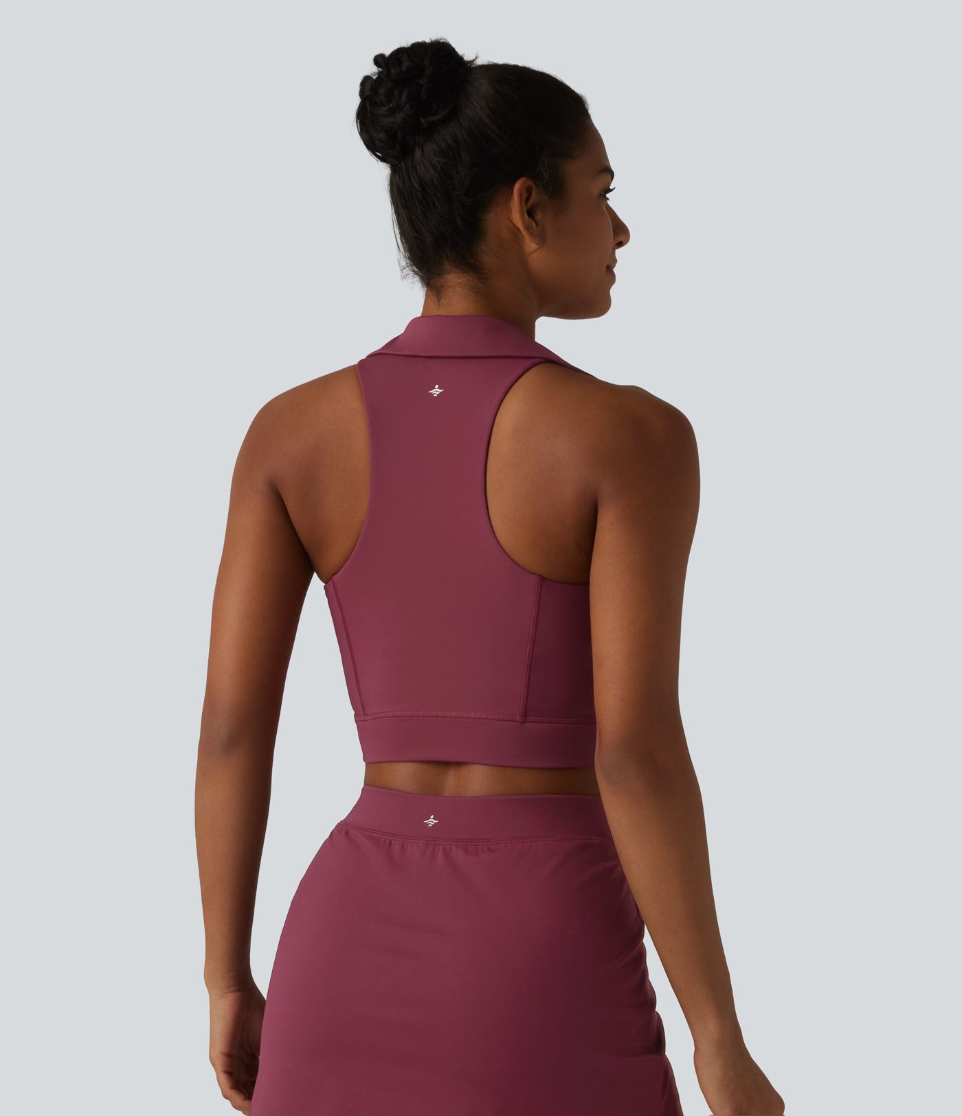 SoftlyZero™ Airy V Neck Built-in Bra Racerback Crossover Hem Cool Touch Cropped Yoga Tank Top