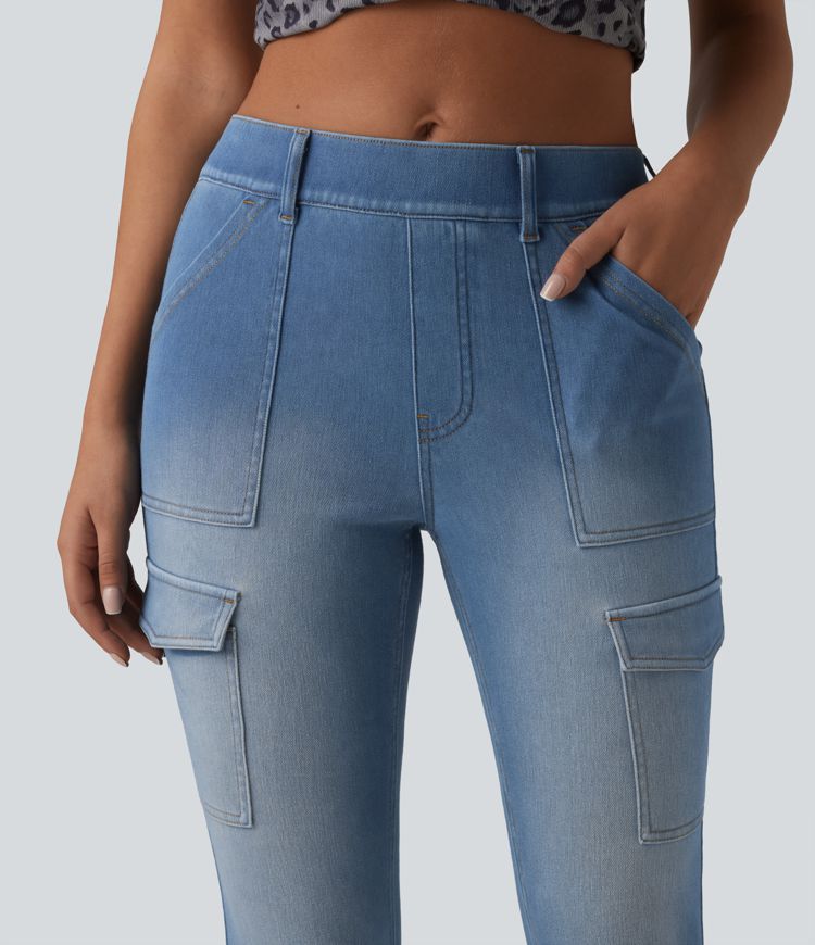 Halara Flex™ Mid Rise Skinny Casual Cargo Jeans with Pockets