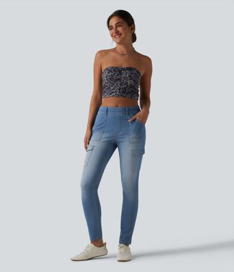 Halara Flex™ Mid Rise Skinny Casual Cargo Jeans with Pockets