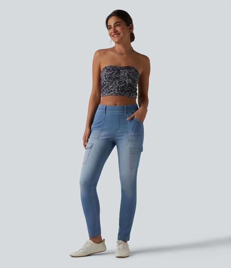 Halara Flex™ Mid Rise Skinny Casual Cargo Jeans with Pockets