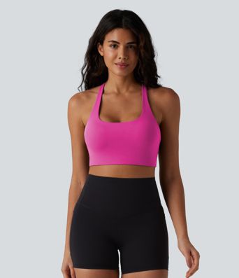 SoftlyZero™ Low Support Backless Adjustable Straps U-Neck Built-in Bra Yoga Sports Bra B-D Cups
