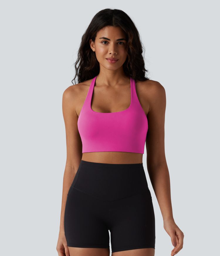 SoftlyZero™ Low Support Backless Adjustable Straps U-Neck Built-in Bra Yoga Sports Bra B-D Cups