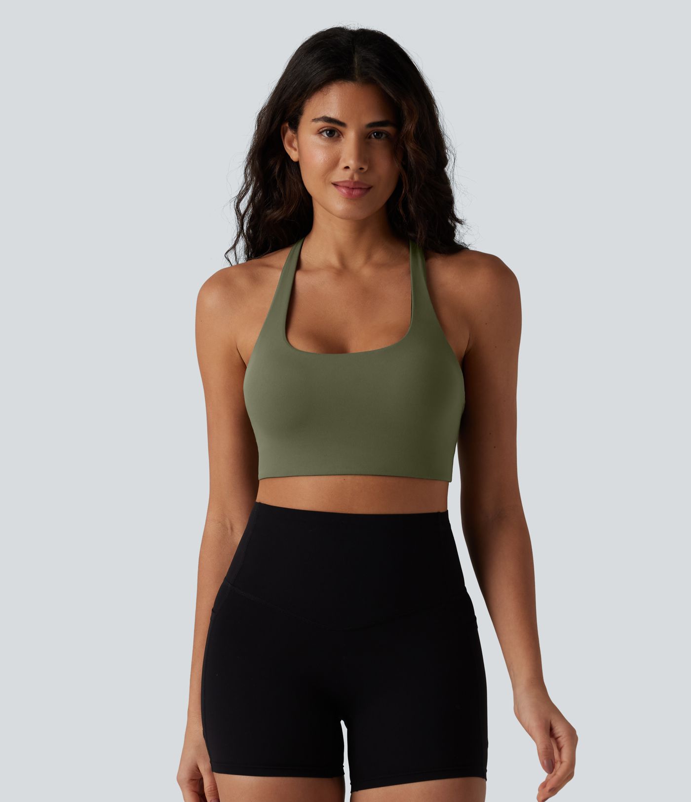 SoftlyZero™ Sport-BH mit leichtem Halt, rückenfrei, verstellbaren Trägern, U-Ausschnitt und integriertem BH für Yoga und Sport