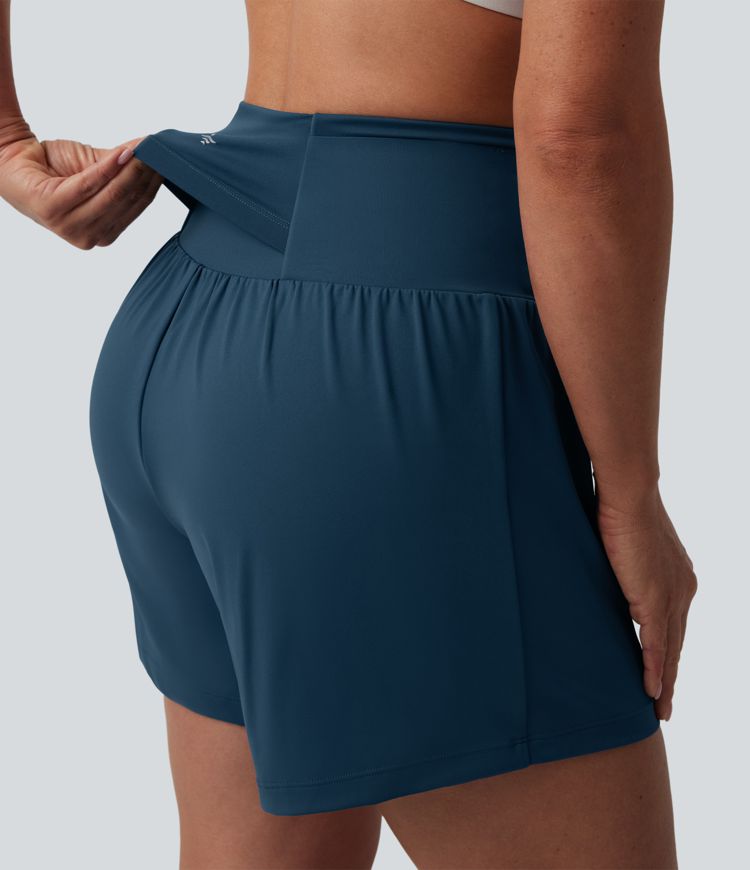 Softlyzero™ Airy High Waisted Tummy Control 2-in-1 Cool Touch Yoga Shorts 5'' with Pockets