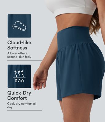 Softlyzero™ Airy High Waisted Tummy Control 2-in-1 Cool Touch Yoga Shorts 5'' with Pockets