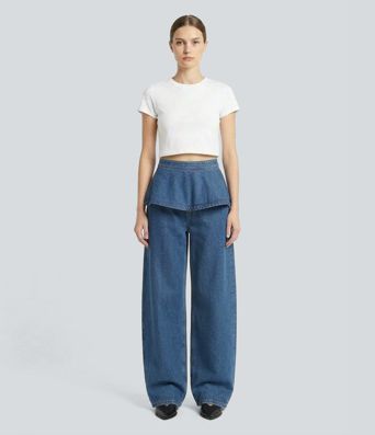 Halara Flex™ High Waisted Ruffle Casual Baggy Jeans