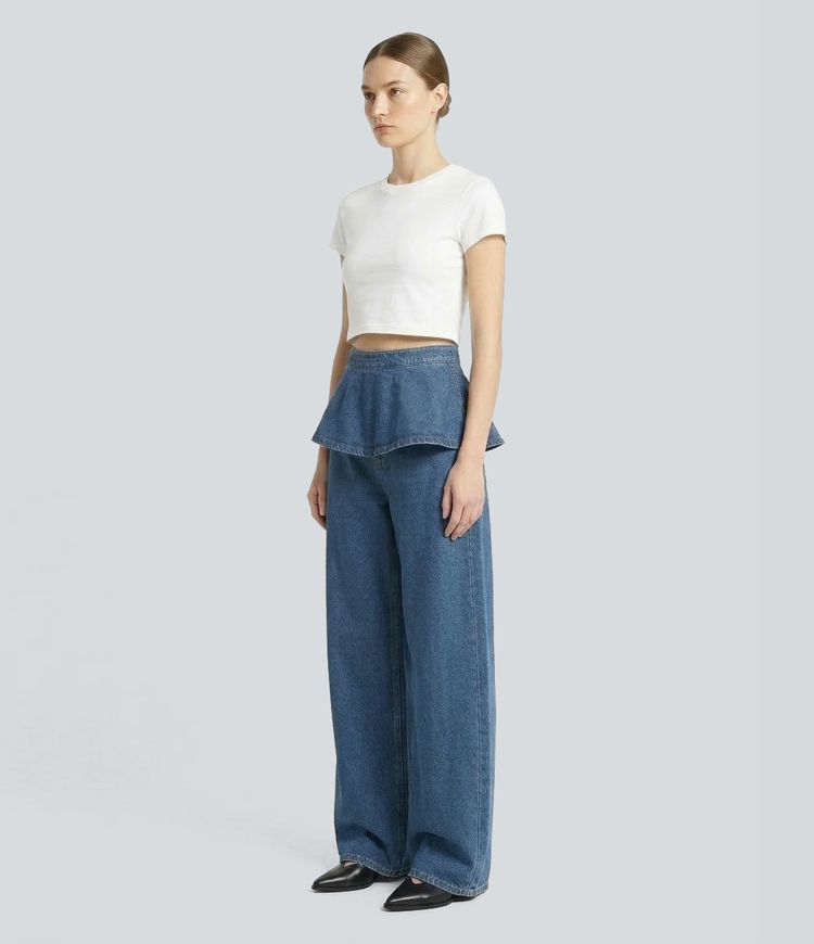 Halara Flex™ High Waisted Ruffle Casual Baggy Jeans