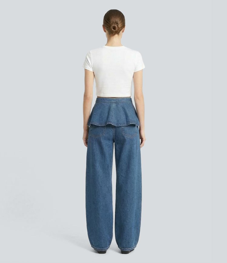 Halara Flex™ High Waisted Ruffle Casual Baggy Jeans