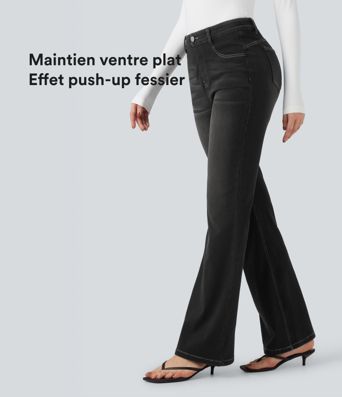 Legging denim bootcut Halara Flex™ gainant effet push-up taille haute avec poches