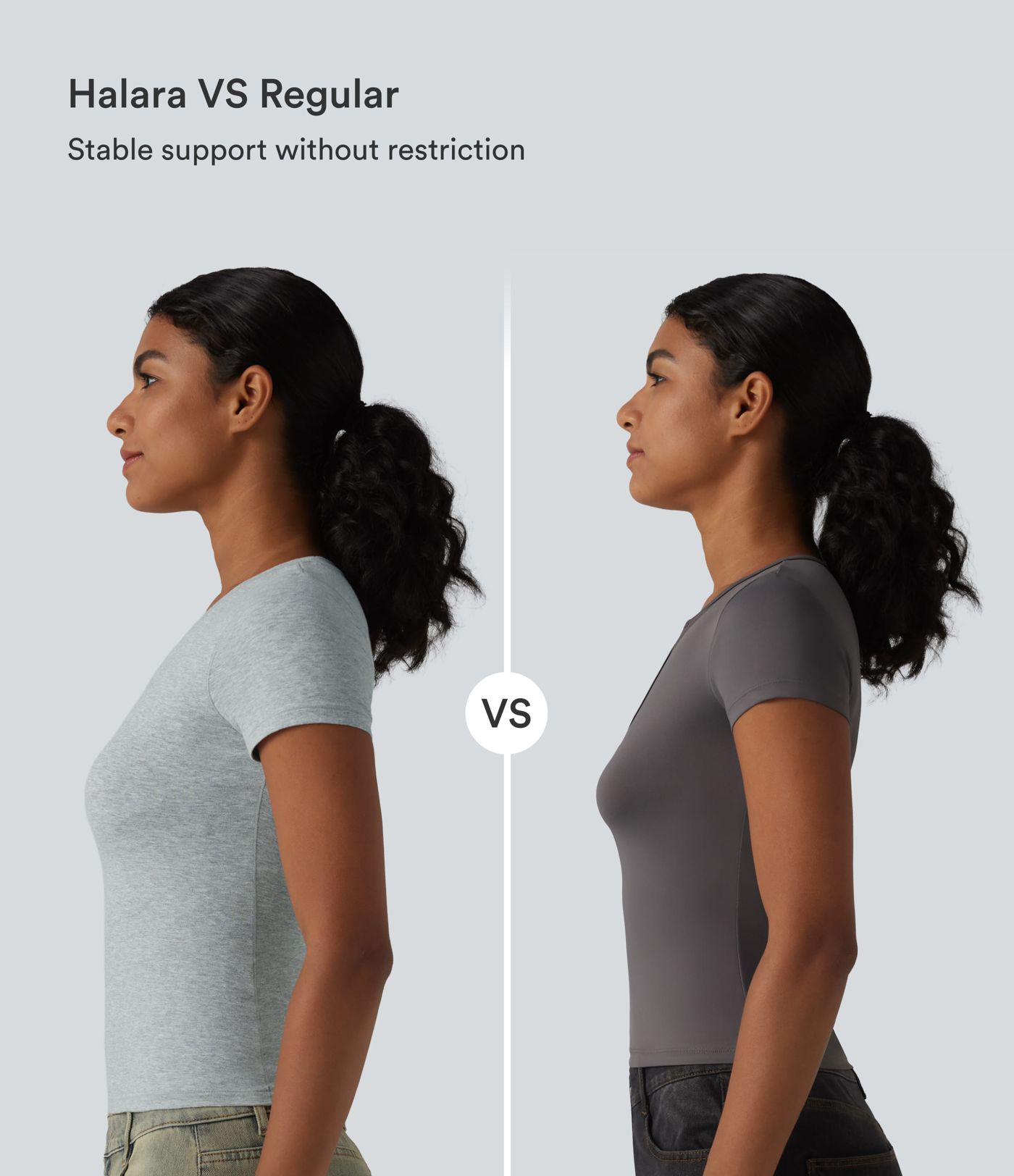 Halara Cotton Jersey Scoop Neck Short Sleeve Built-in Bra Casual T-Shirt B-DD Cups