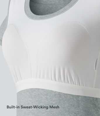 Halara Cotton Jersey Scoop Neck Short Sleeve Built-in Bra Casual T-Shirt B-DD Cups