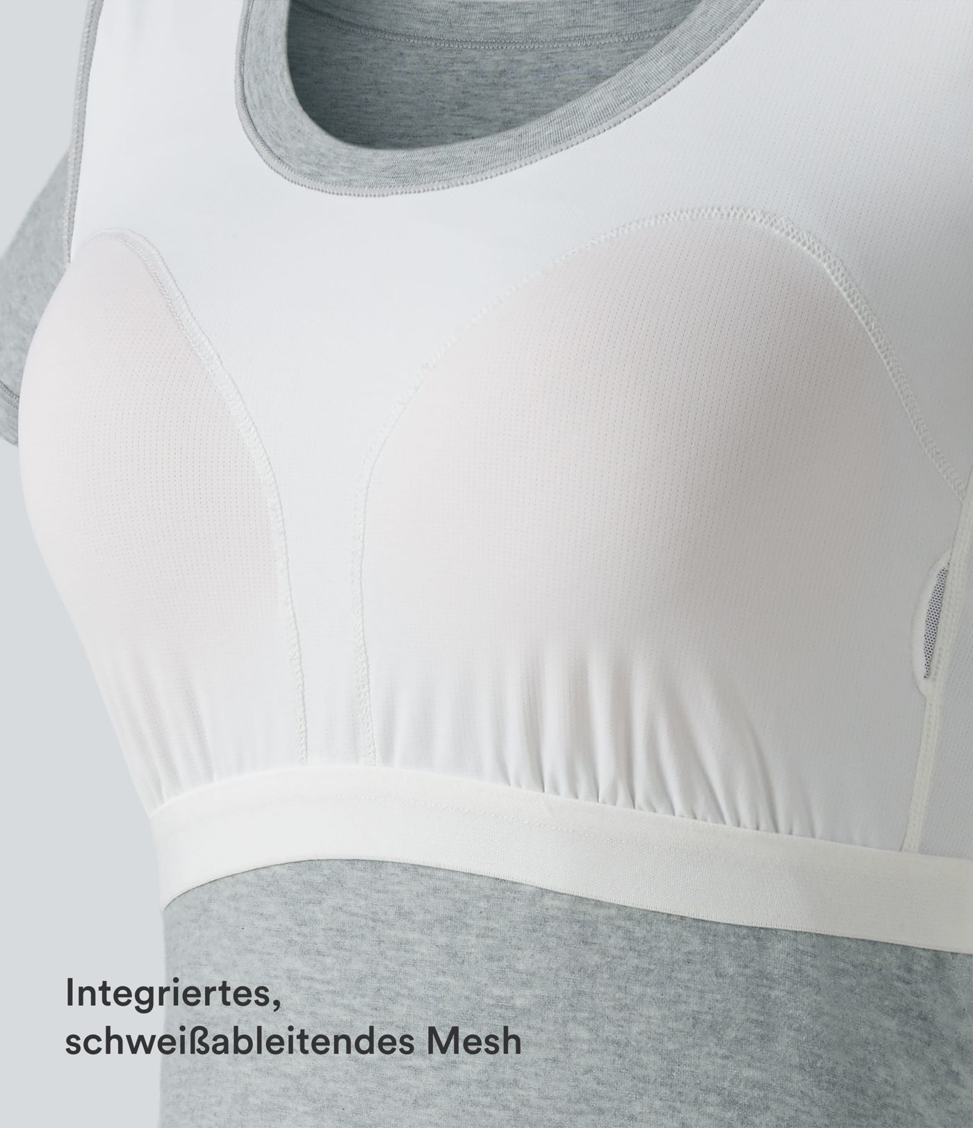 Halara Cotton Jersey - Lässiges T-Shirt mit Rundhalsausschnitt, kurzen Ärmeln und integriertem BH - B-DD Cups