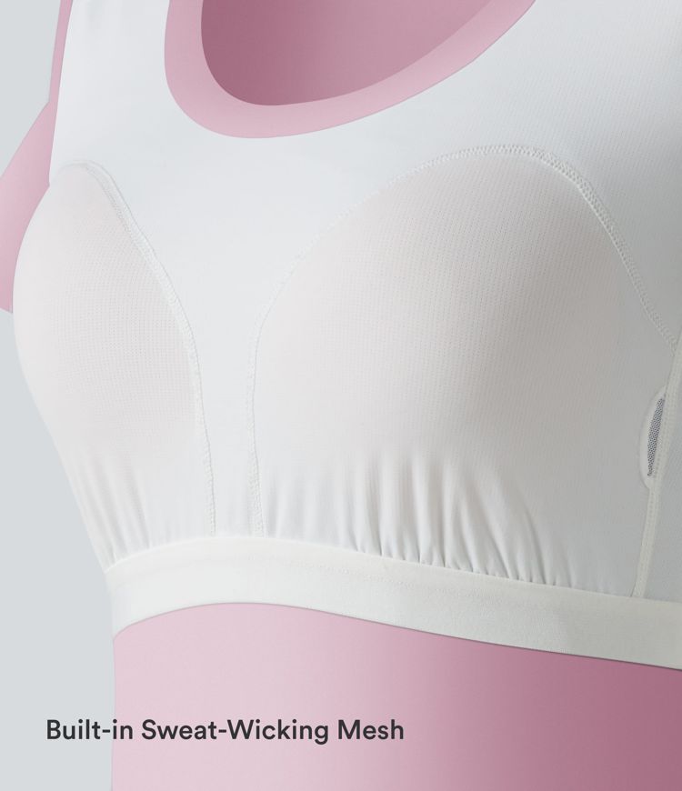 Halara Baumwolljersey-Top mit Wasserfallausschnitt, ärmellos, mit integriertem BH, lässig, Cup-Größen B-DD