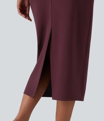 Figurbetontes Midikleid mit kurzen Ärmeln und Off-Shoulder-Design
