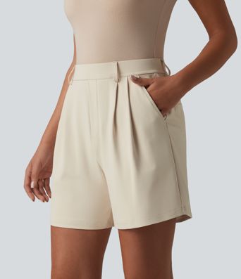 DayStretch High Waisted Work Shorts 5'' with Pockets