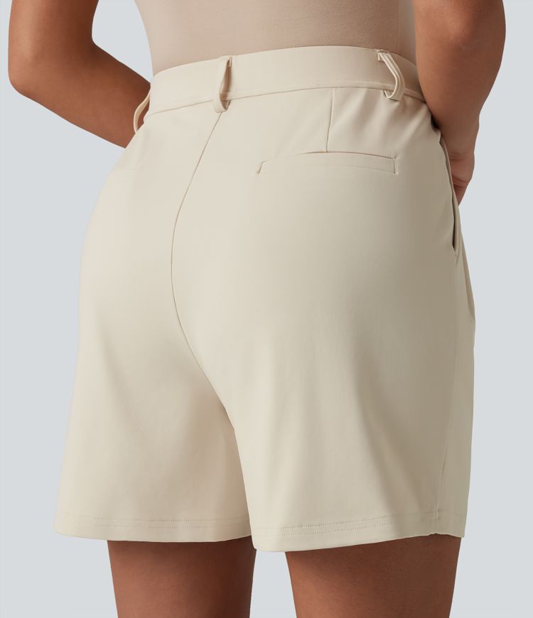 DayStretch High Waisted Work Shorts 5'' with Pockets