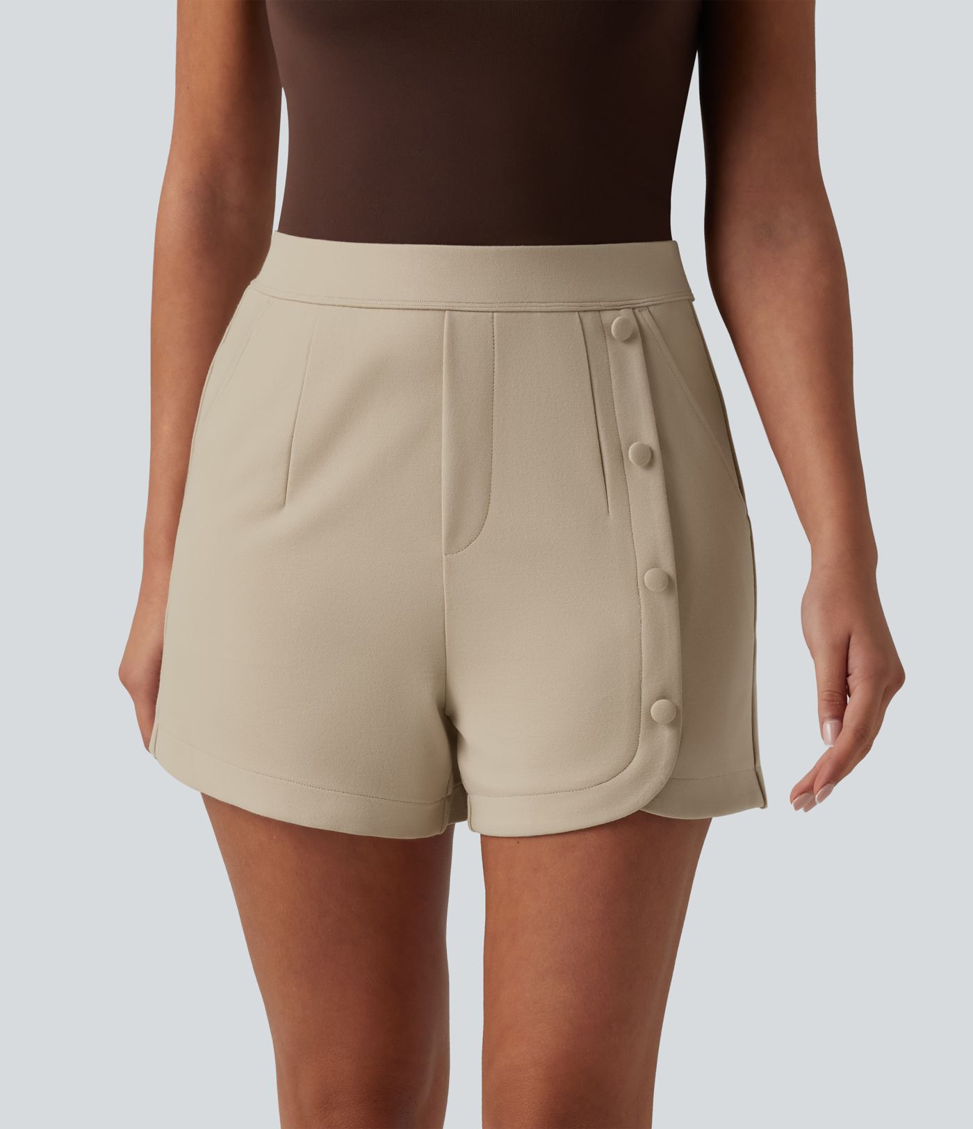 High Waisted Work Shorts 3'' with Pockets