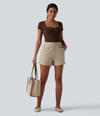 High Waisted Work Shorts 3'' with Pockets