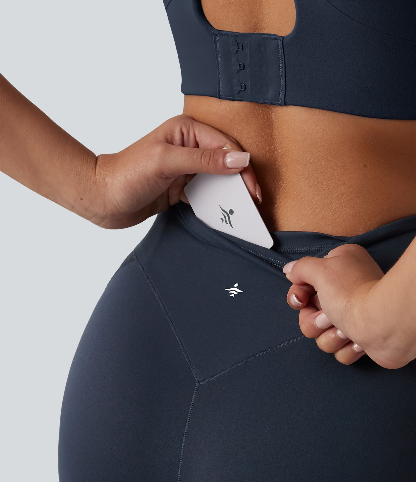 Halara UltraSculpt™ High Waisted Tummy Control Contrast Lace Yoga Biker Shorts 9'' with Pocket Halara UltraSculpt™ High Waisted Tummy Control Contrast Lace Yoga Biker Shorts 9'' with Pocket