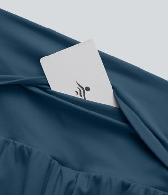 SoftlyZero™ Pantalones Cortos de Yoga de Cintura Alta Súper Aireados 2 en 1 con Toque Fresco para Tallas Grandes de 7" con Bolsillos