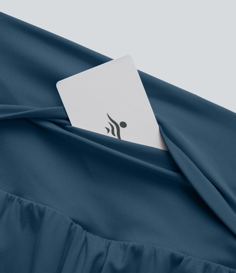 SoftlyZero™ Pantalones Cortos de Yoga de Cintura Alta Súper Aireados 2 en 1 con Toque Fresco para Tallas Grandes de 7" con Bolsillos