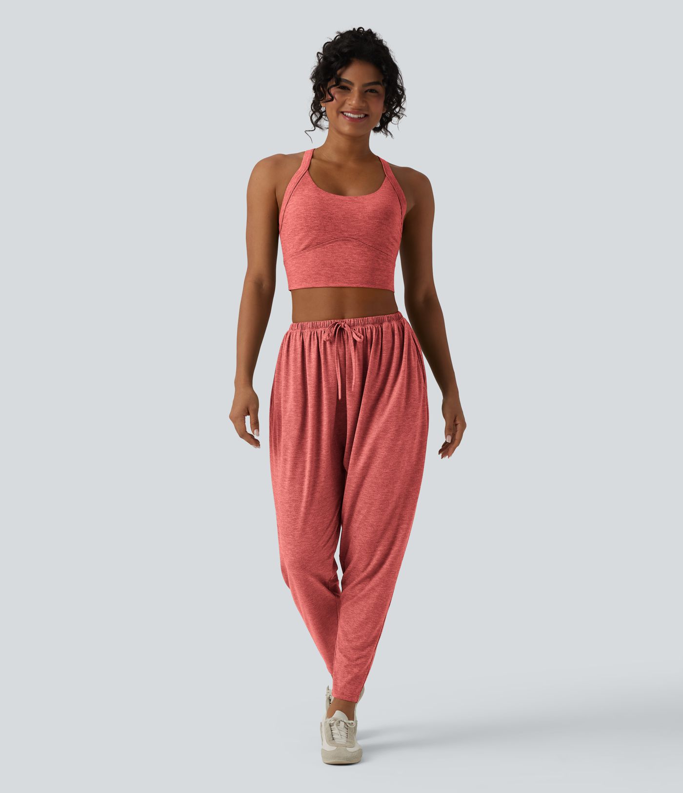 Backless Twisted Adjustable Buckle Skinny Cropped Heathered Casual Tank Top