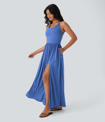 Vestido Maxi Fluido con Bolsillos