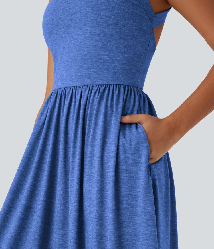Vestido Maxi Fluido con Bolsillos