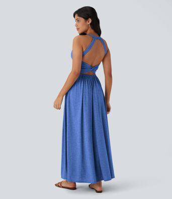 Vestido Maxi Fluido con Bolsillos