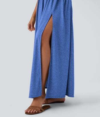 Vestido Maxi Fluido con Bolsillos