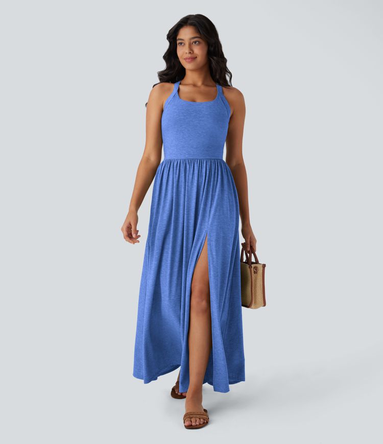 Vestido Maxi Fluido con Bolsillos