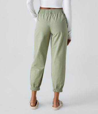 Lässige Jogginghose aus Baumwolle mit mittelhohem Bund und Seitentaschen