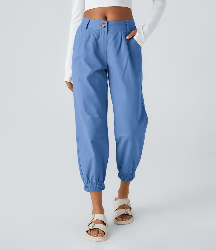 Mid Rise Casual Cotton Joggers with Pockets