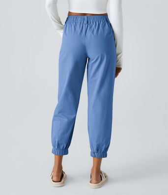 Mid Rise Casual Cotton Joggers with Pockets