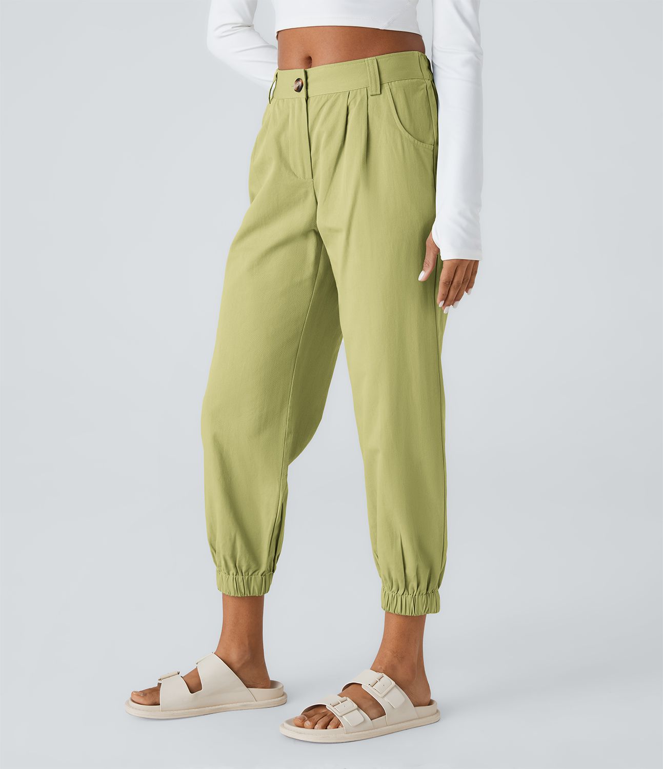 Mid Rise Casual Cotton Joggers with Pockets Mid Rise Casual Cotton Joggers with Pockets